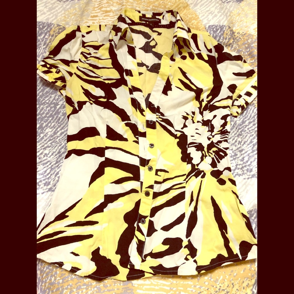 Express colorful button down XS